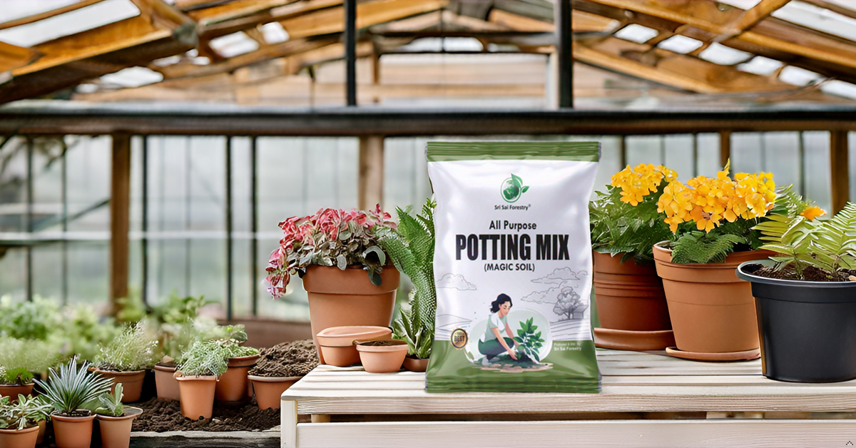 Organic Potting Soil Mix for Plants Home Garden| Ready to use Potting Mix Made with Vermicompost - Cocopeat - NeemCake - Red Soil - River Sand - Bone Meal - Natural Green Manure SRI SAI FORESTRY