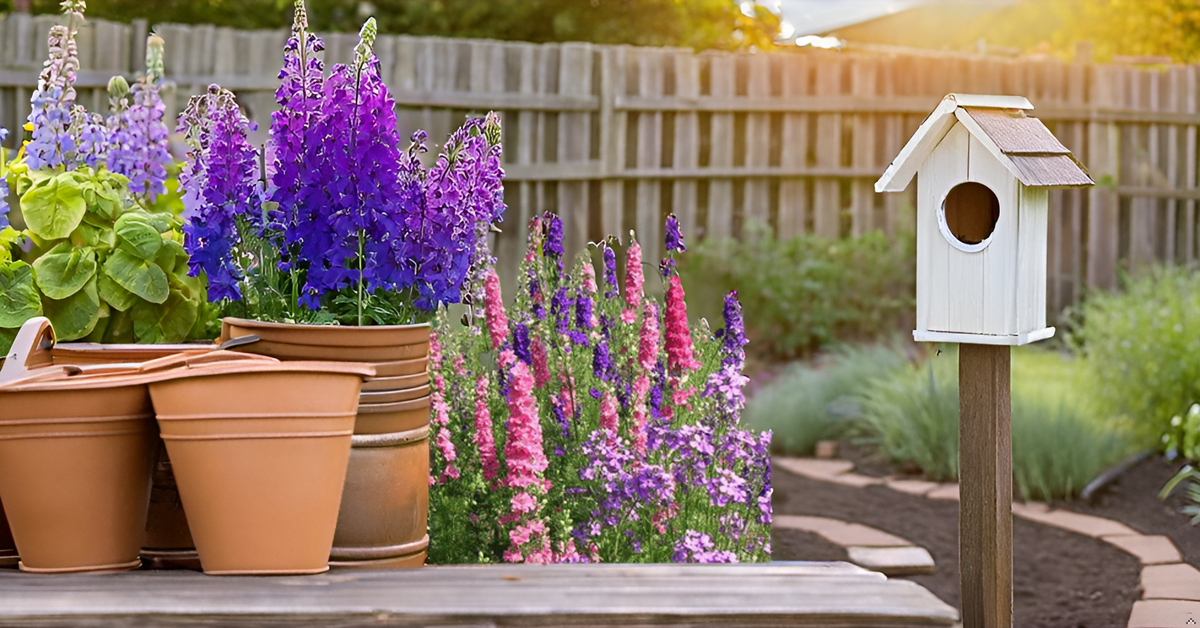 Larkspur (Delphinium) Annual Flower Seeds – Elegant Spikes of Color for Your Garden & Balcony SRI SAI FORESTRY
