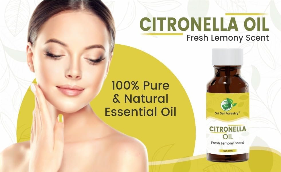 Nilgiri Hills Citronella Oil for Natural Hair Care, Oily Skin Treatment & Aromatherapy SRI SAI FORESTRY