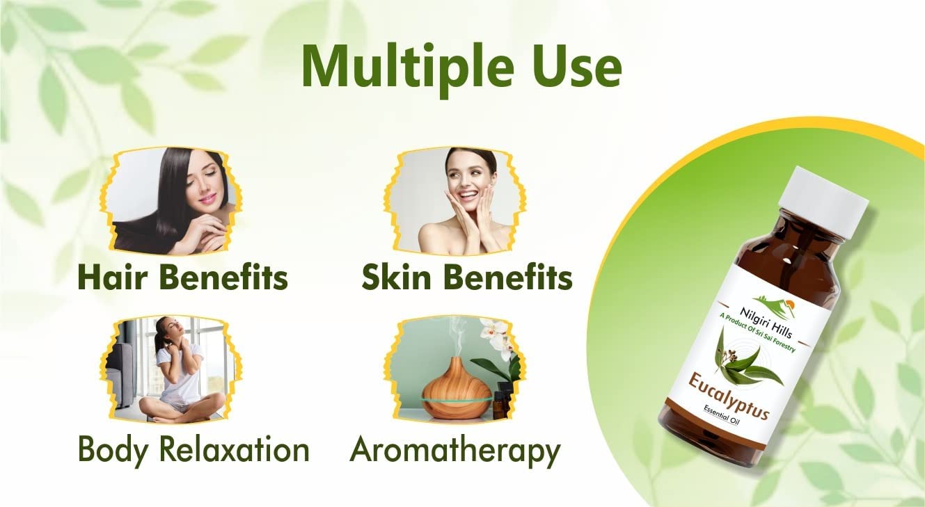 Eucalyptus Essential Oil (Nilgiri) - Therapeutic Grade SRI SAI FORESTRY