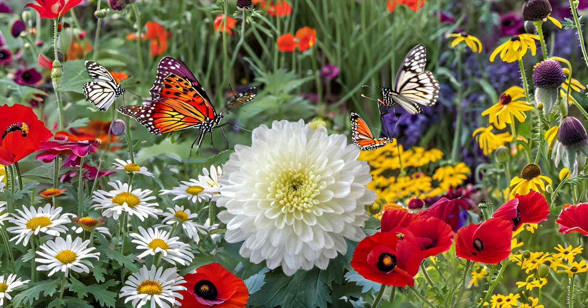 Chrysanthemum (Sevanti, Shevanti) Mixed Flower Seeds Pack + Coco Coir (2 Disc) Ideal for Seed Germination for Home Garden SRI SAI FORESTRY