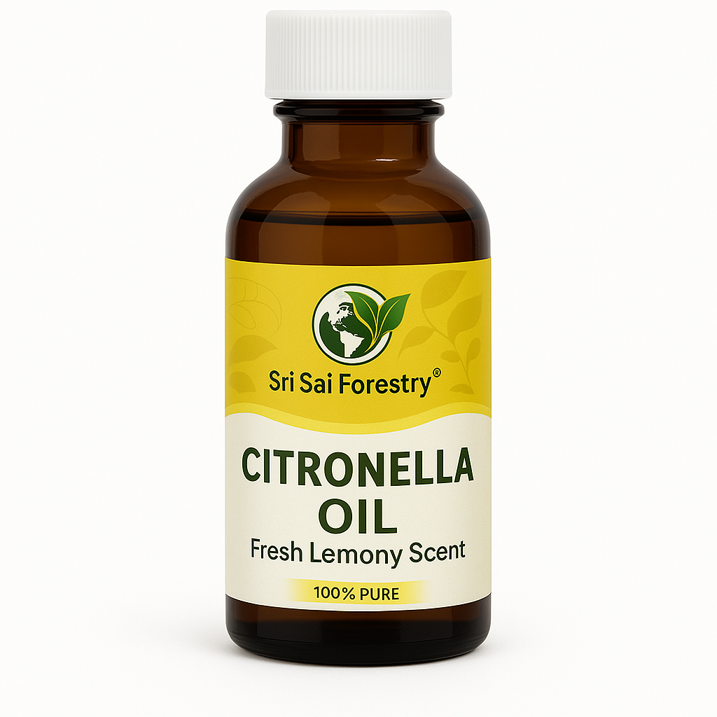 Nilgiri Hills Citronella Oil for Natural Hair Care, Oily Skin Treatment & Aromatherapy SRI SAI FORESTRY