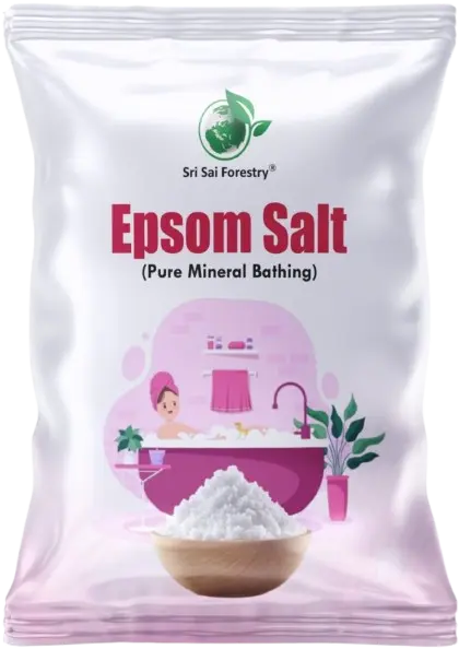 Epsom Bath Salt Crystals, Muscle & Pain Relief for Aches, 100% Pure Magnesium Sulphate Granules SRI SAI FORESTRY