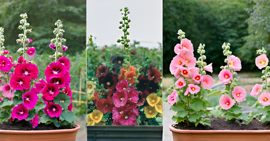 Hollyhock Flower Seeds – Mixed Color Blooms for Your Home Garden, Terrace & Balcony SRI SAI FORESTRY