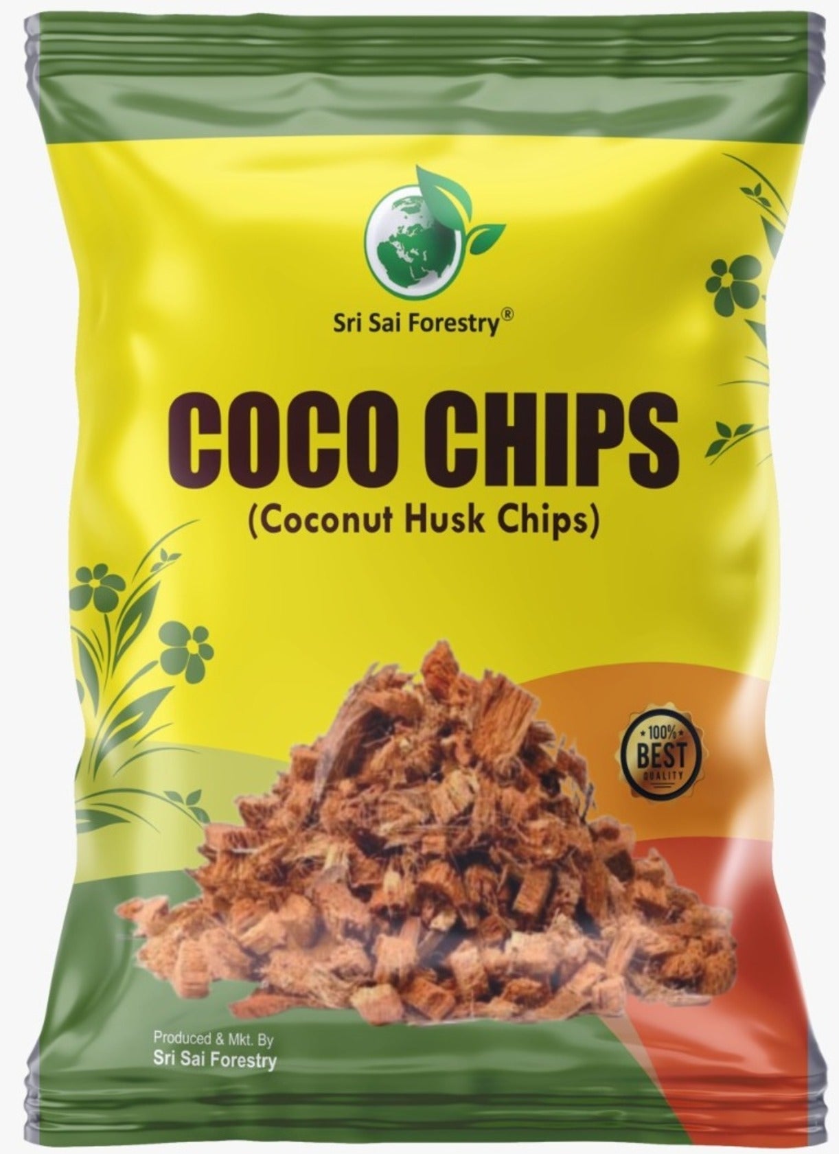 Coconut Husk Coco Chips for Plants Sustainable Soil Enhancer, Mulch for Gardening, Moisture Retention & Soil Aeration, Perfect for Potting Mix SRI SAI FORESTRY