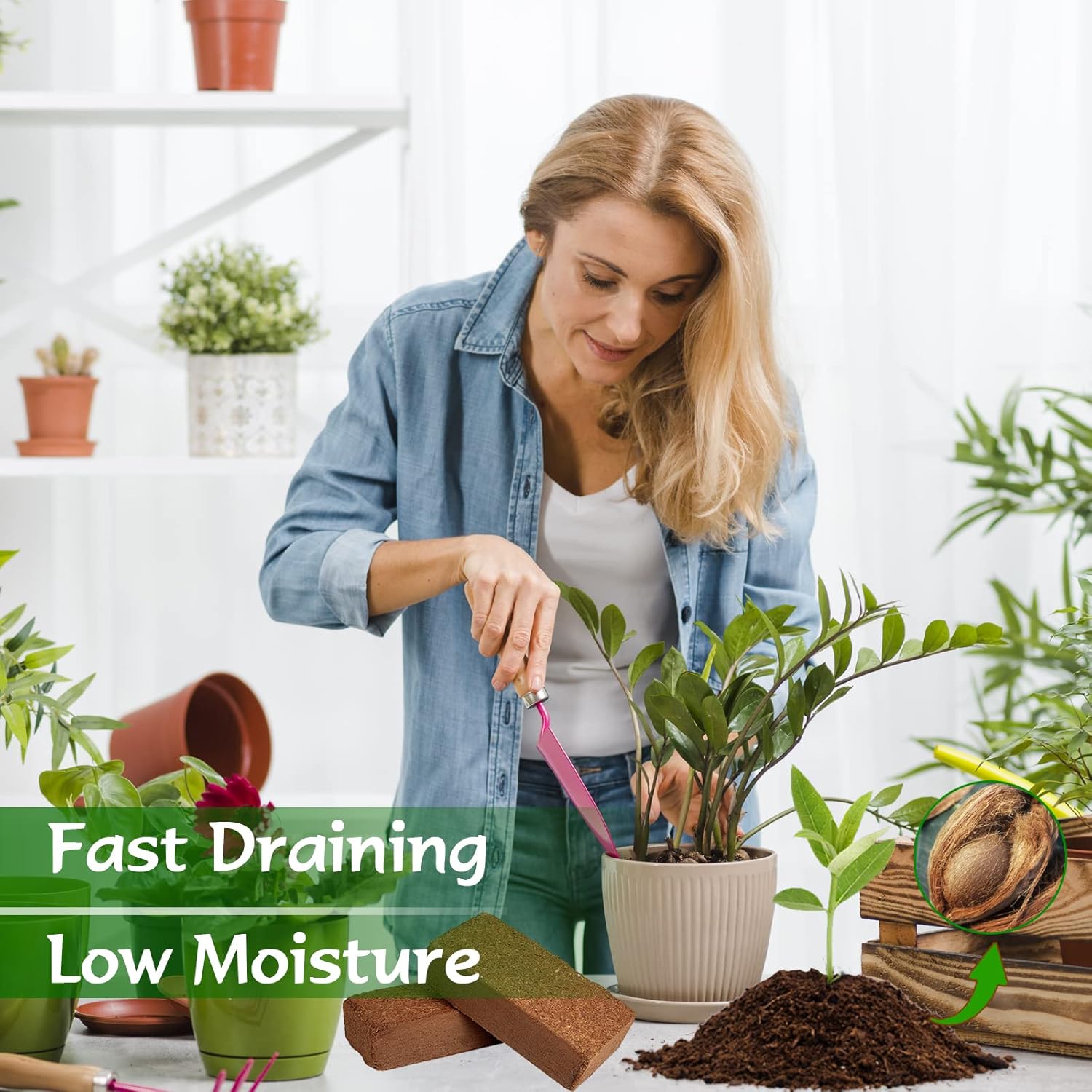 Cocopeat Growing Medium Ready-to-Use Potting Mix for Seedlings & Potted Plants SRI SAI FORESTRY