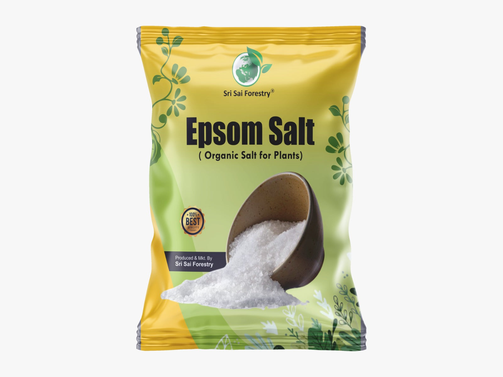 SRI SAI FORESTRY Epsom Salt for Plants, Organic Magnesium Sulfate, Enhances Growth, Flowering, Fruit Production SRI SAI FORESTRY