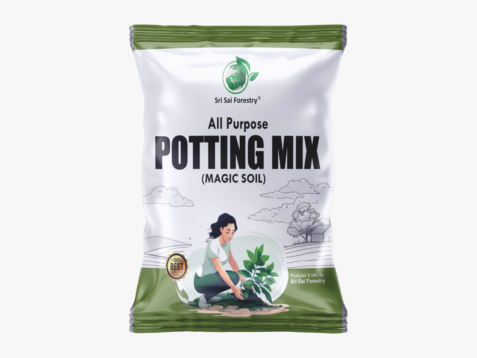 Organic Potting Soil Mix for Plants Home Garden| Ready to use Potting Mix Made with Vermicompost - Cocopeat - NeemCake - Red Soil - River Sand - Bone Meal - Natural Green Manure SRI SAI FORESTRY