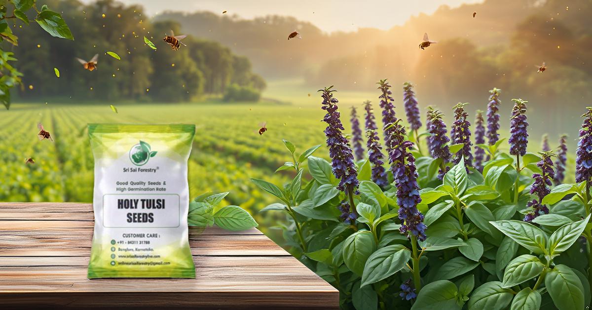 Natural  Krishna Holy Tulsi Seeds for Planting SRI SAI FORESTRY